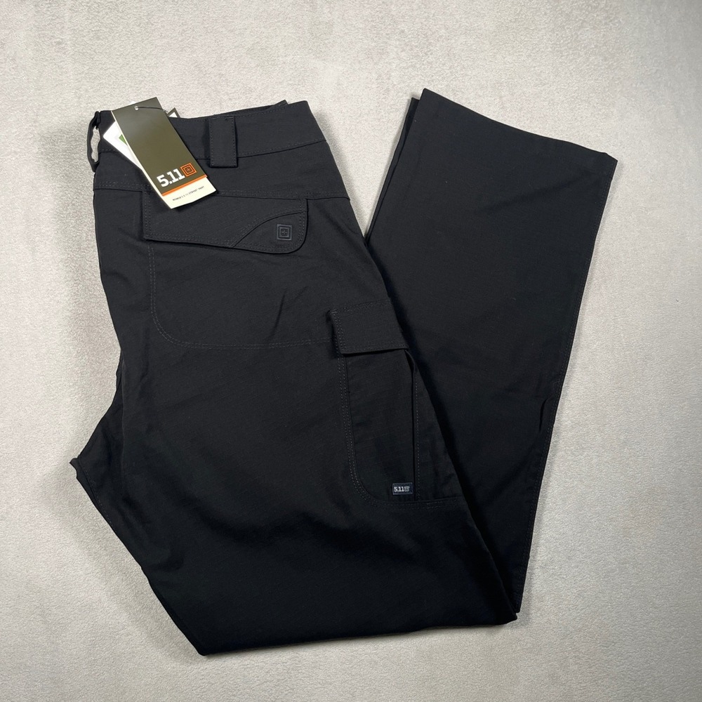 NWT 5.11 Tactical Stryke Pants Women 16 Long Black Flex-Tac Ripstop Cargo 64360